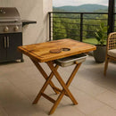 Kit Churrasco Completo 3 em 1 – Mesa Dobrável + Frigideira Inox + Kit Tramontina